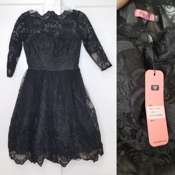 Modcloth Black Lace Chi Chi London Dress  NWT - Picture 6 of 7